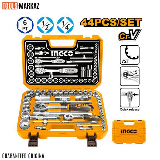 Ingco 44Pcs 1/4"+1/2" Socket Set HKTS42441