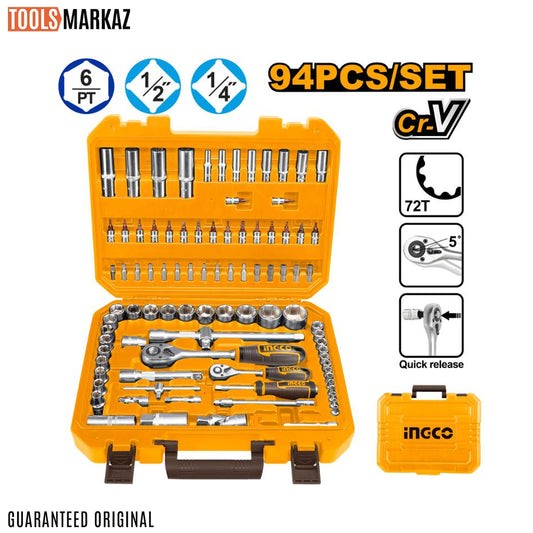 Ingco 94Pcs 1/4" And 1/2" Socket Set HKTS42941