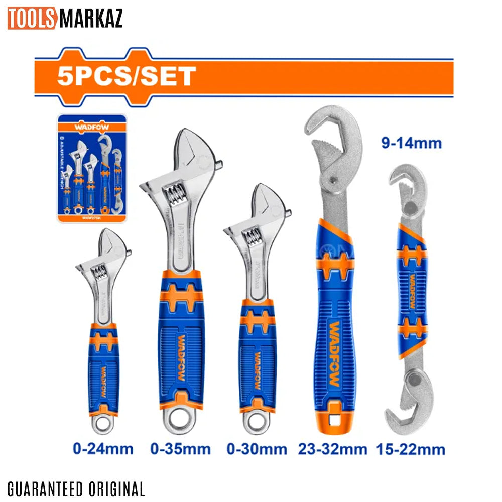 Wadfow 5 Pcs Adjustable Wrench Set WAW275K