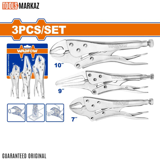 Wadfow 3 Pcs Locking Pliers Set WLP5703