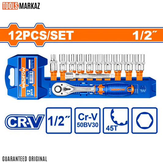 Wadfow 12 Pcs 1/2" Socket Set WST2212